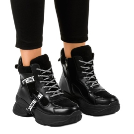 Sorte kvinders isolerede sneakers F803-7 1