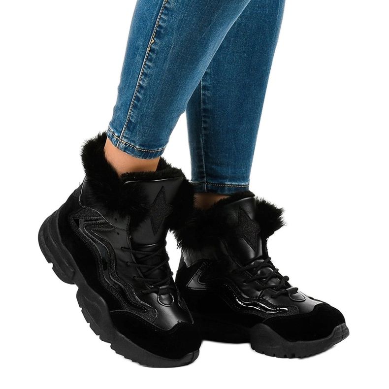 Sort isolerede sneakers LS-2062 1
