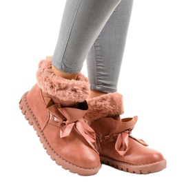 Isolerede lyserøde sneakers med lynlås 428-6 1