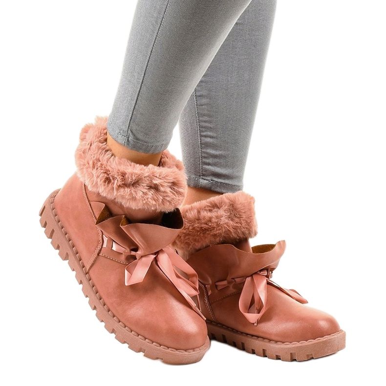 Isolerede lyserøde sneakers med lynlås 428-6 1