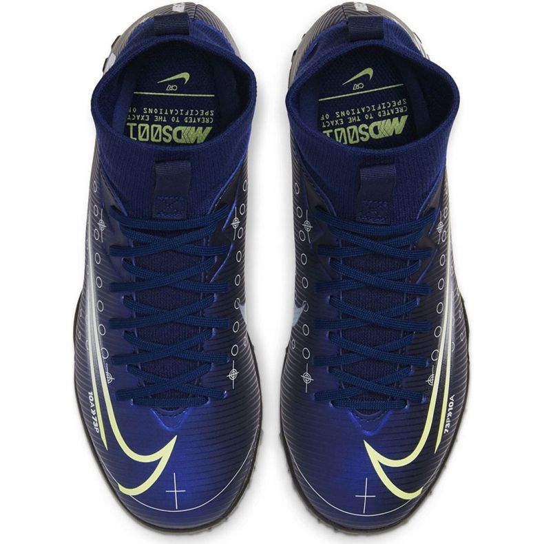 Nike Mercurial Superfly 7 Academy Mds Tf Jr BQ5407 401 fodboldsko marineblå marineblå 1