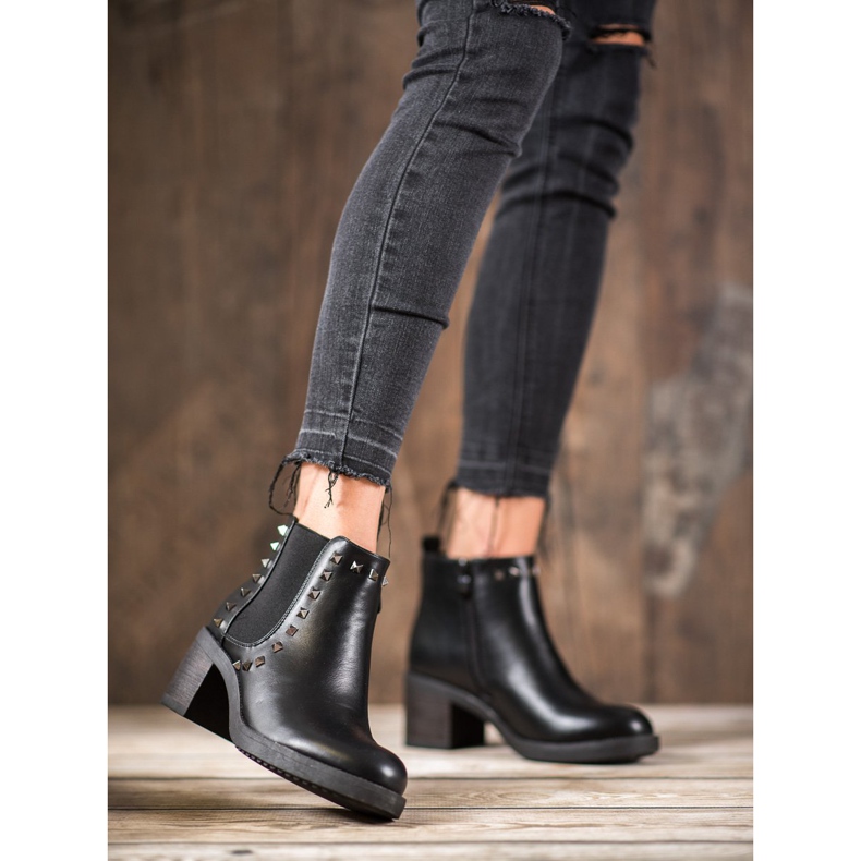 Top Shoes Støvler med studs sort 1