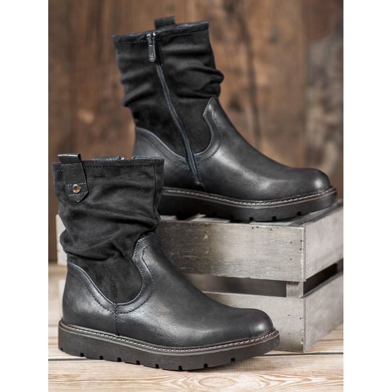 Ideal Shoes Arbejdere på platformen sort 1