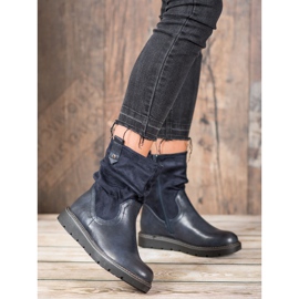 Ideal Shoes Arbejdere på platformen blå 1