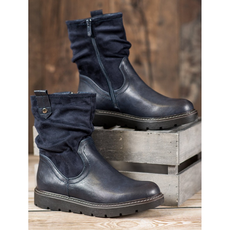 Ideal Shoes Arbejdere på platformen blå 2