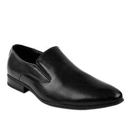 Sorte elegante lave sko 6-317 loafers 1