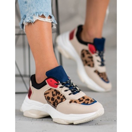 SHELOVET Moderigtige sneakers i leopardprint brun flerfarvet 1
