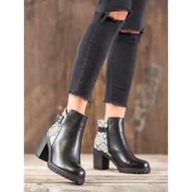 Seastar Snake Print Platform støvler sort 2