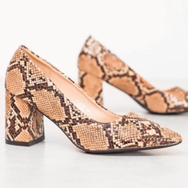 Seastar Snake Print pumper brun 2