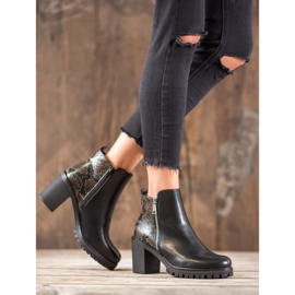 Seastar Snake Print Platform støvler sort 1