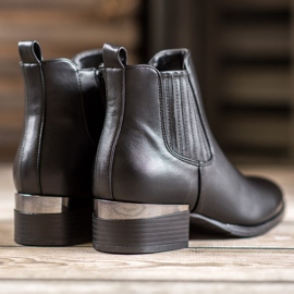 Super Mode Støvler med dekorativ hæl sort 4