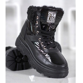 Bella Paris Sneakers med fåreskind sort 2