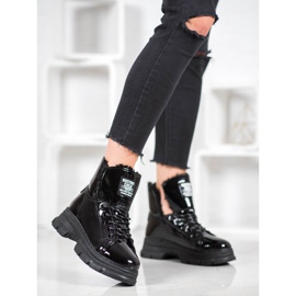 Bella Paris Lakerede Eco-Leather Sneakers sort 1