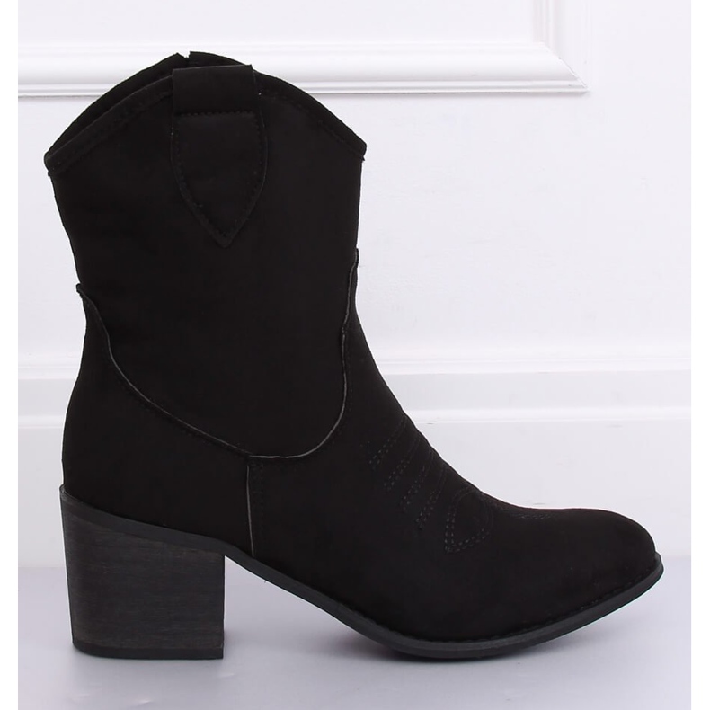 Sort ruskind cowboystøvler 5689 Sort 2