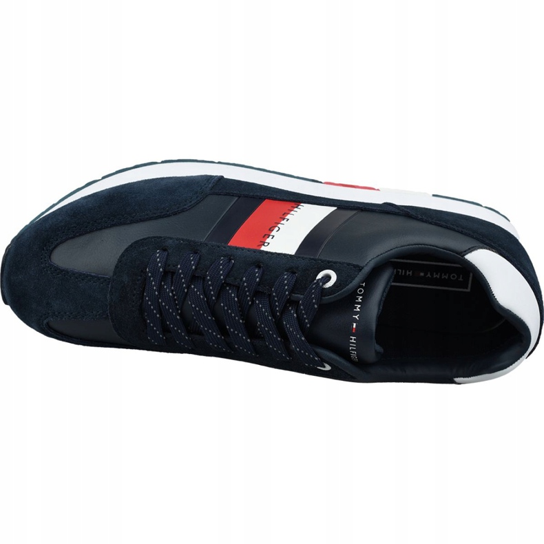 Tommy Hilfiger Corporate Leather Flag Runner M FM0FM02380 403 marineblå 2