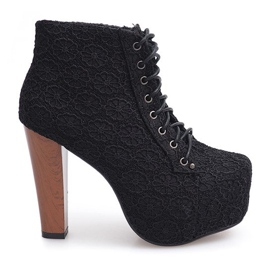 Blonder Støvler Solid On Heel K764B Sort 1