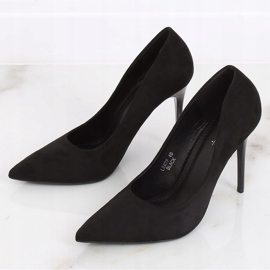 Pumper på sort ruskind LE07P Sort stiletto 1