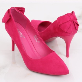 Pumper på en nål med en bue fuchsia NF-46 Fuchsia lyserød 2