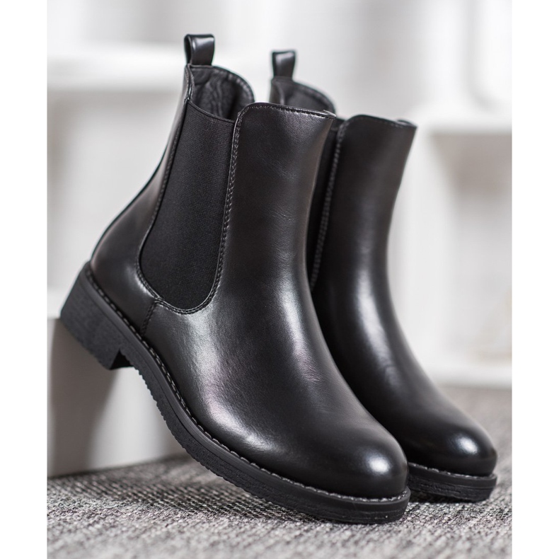 SHELOVET Slip-on støvler med elastik sort 2