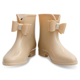 Wellington støvler med sløjfe 502A Beige 1