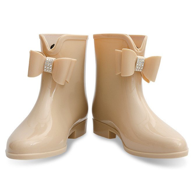 Wellington støvler med sløjfe 502A Beige 1