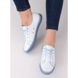Kvinder ombre hvide og blå sneakers E3508 Blå 1