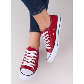 Klassiske kvinders sneakers maroon 7050Y Wine rød 1
