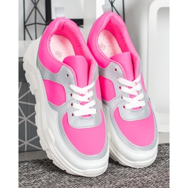 SHELOVET Stilfulde sneakers hvid lyserød 4