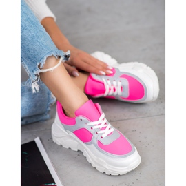 SHELOVET Stilfulde sneakers hvid lyserød 2