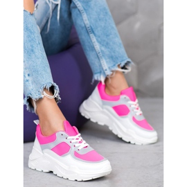 SHELOVET Stilfulde sneakers hvid lyserød 3