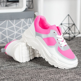 SHELOVET Stilfulde sneakers hvid lyserød 5