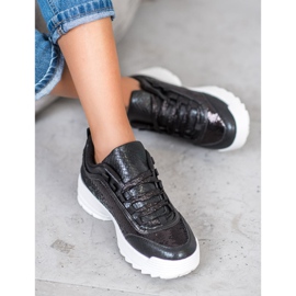 SHELOVET Sneakers med pailletter sort 2
