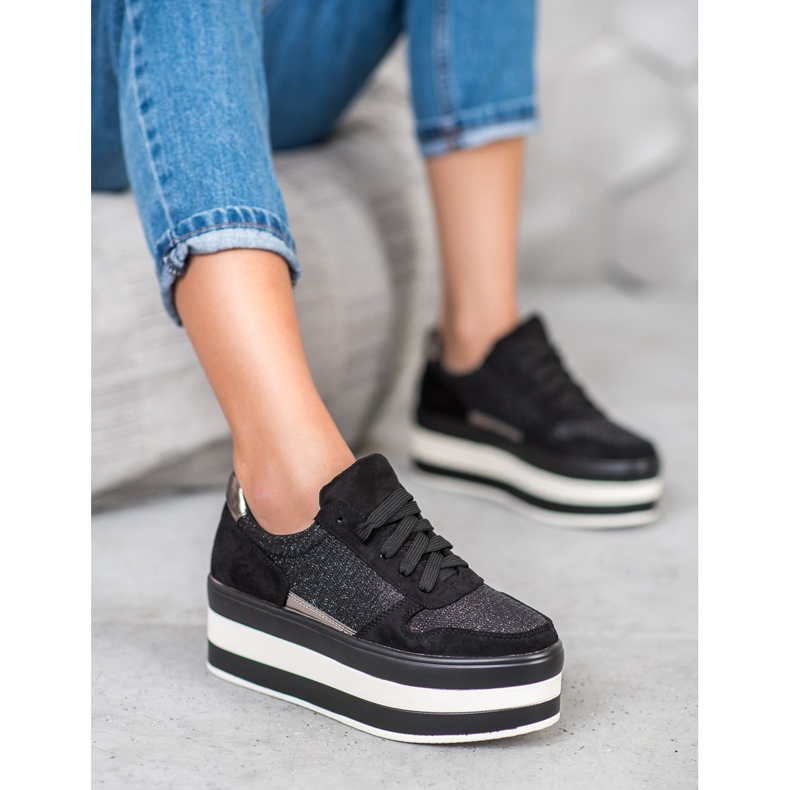 Seastar Sneakers på platformen sort grå 1