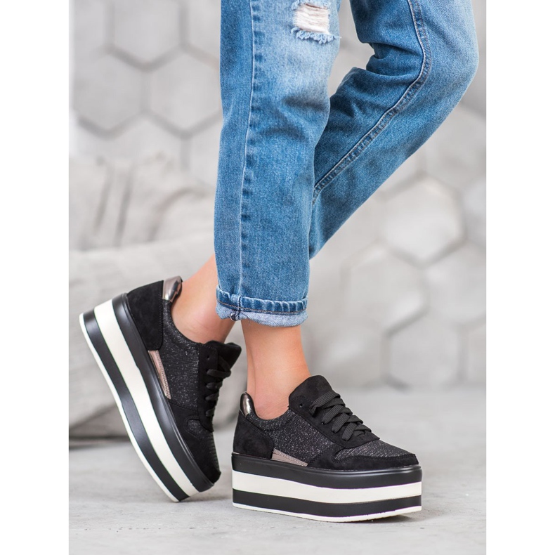 Seastar Sneakers på platformen sort grå 2