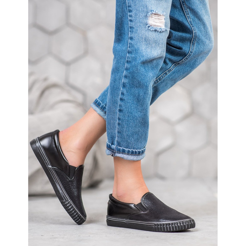 Sort Slip On Sneakers 1