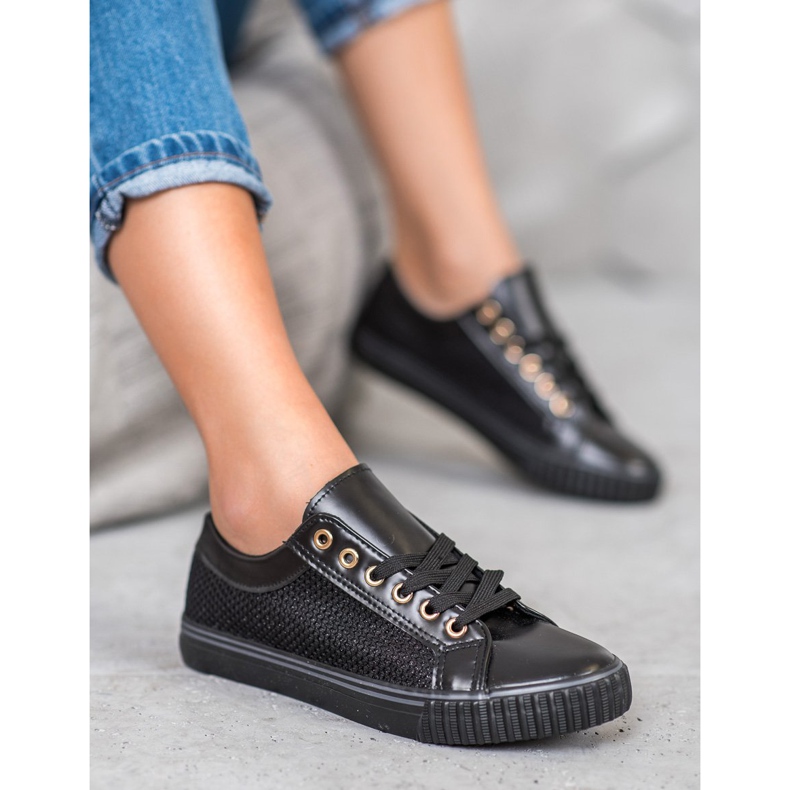 Muto Sorte sneakers med mesh 1