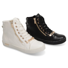 High-top sneakers med lynlås Y406 sort 1