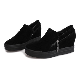 Suede Sneakers On Wedge 9168 Sort 1