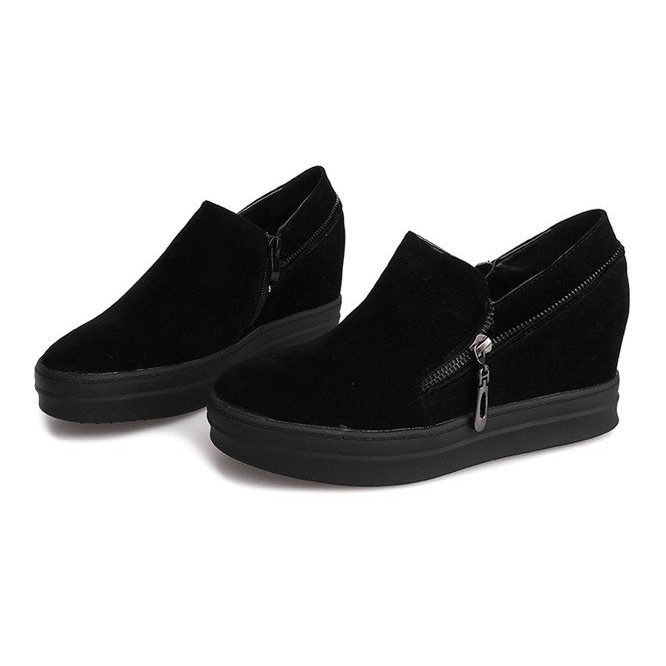 Suede Sneakers On Wedge 9168 Sort 1
