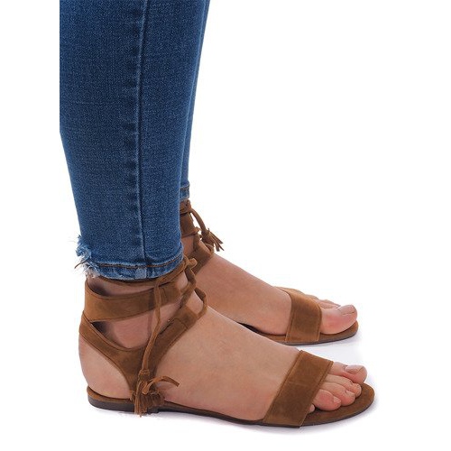 Boho 8-38 kamel ruskindssandaler brun 1