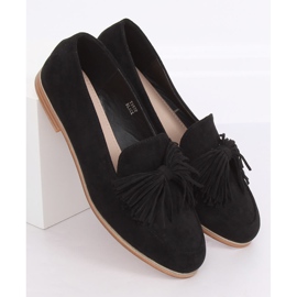 Sort Loafers til kvinder med frynser T357P Sort 1