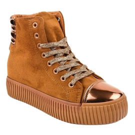 Brune kvinders platform sneakers TL-53 1