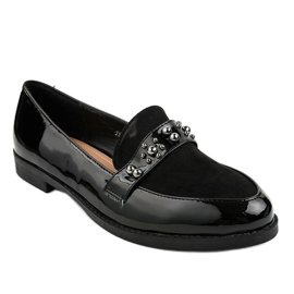 Sorte slip-on sko med JN-27 nitter 1