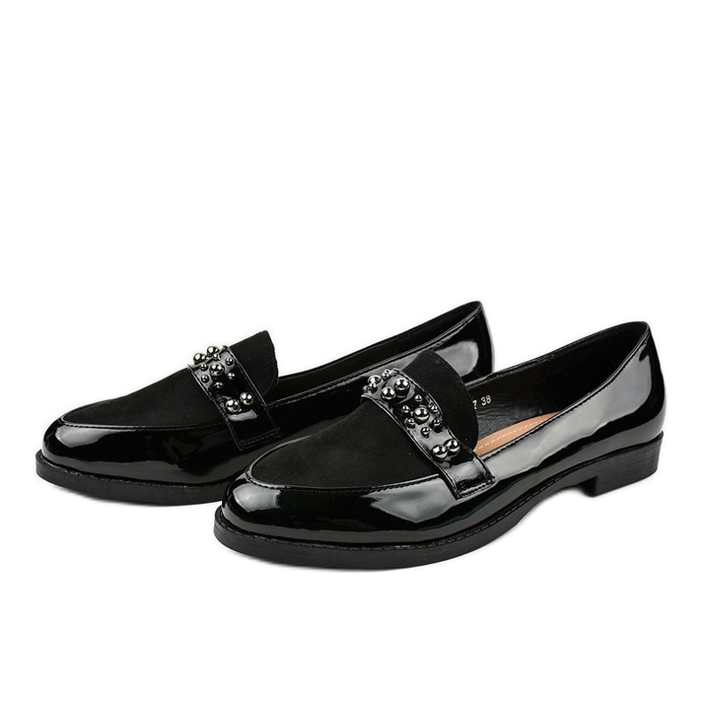 Sorte slip-on sko med JN-27 nitter 2
