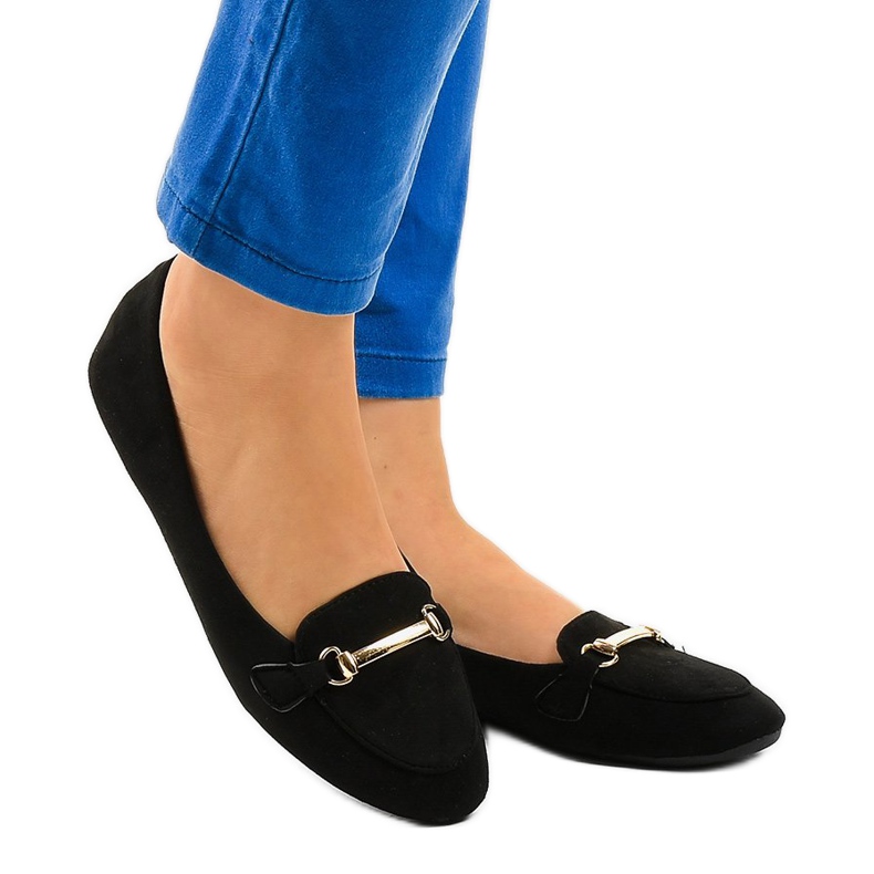 Sorte mokasiner ballerinas 2S2018-56 1