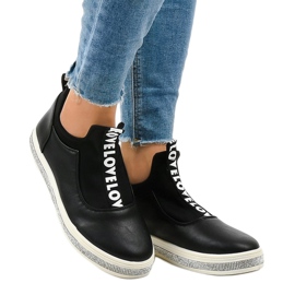 Sort Lycra Slip-On Sneakers 1155-Y 1