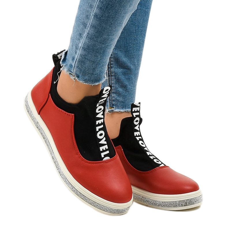 Røde Lycra Slip-On Sneakers 1155-Y 1