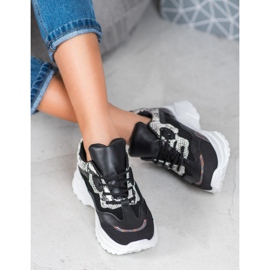 SHELOVET Bindede sneakers med Eco -læder sort flerfarvet 1