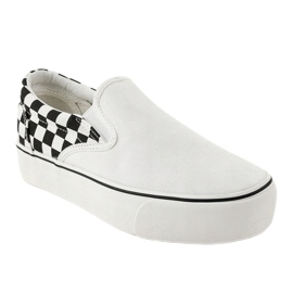 Hvide slip-on sneakers R-440 sort 1
