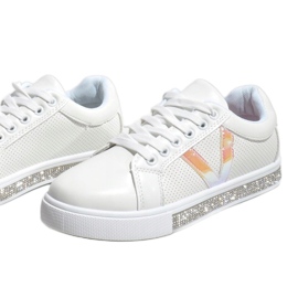 Hvide sneakers dekoreret med diamanter X703 2